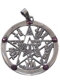 Colgante Plata Tetragramat�n con Amatista 4cm